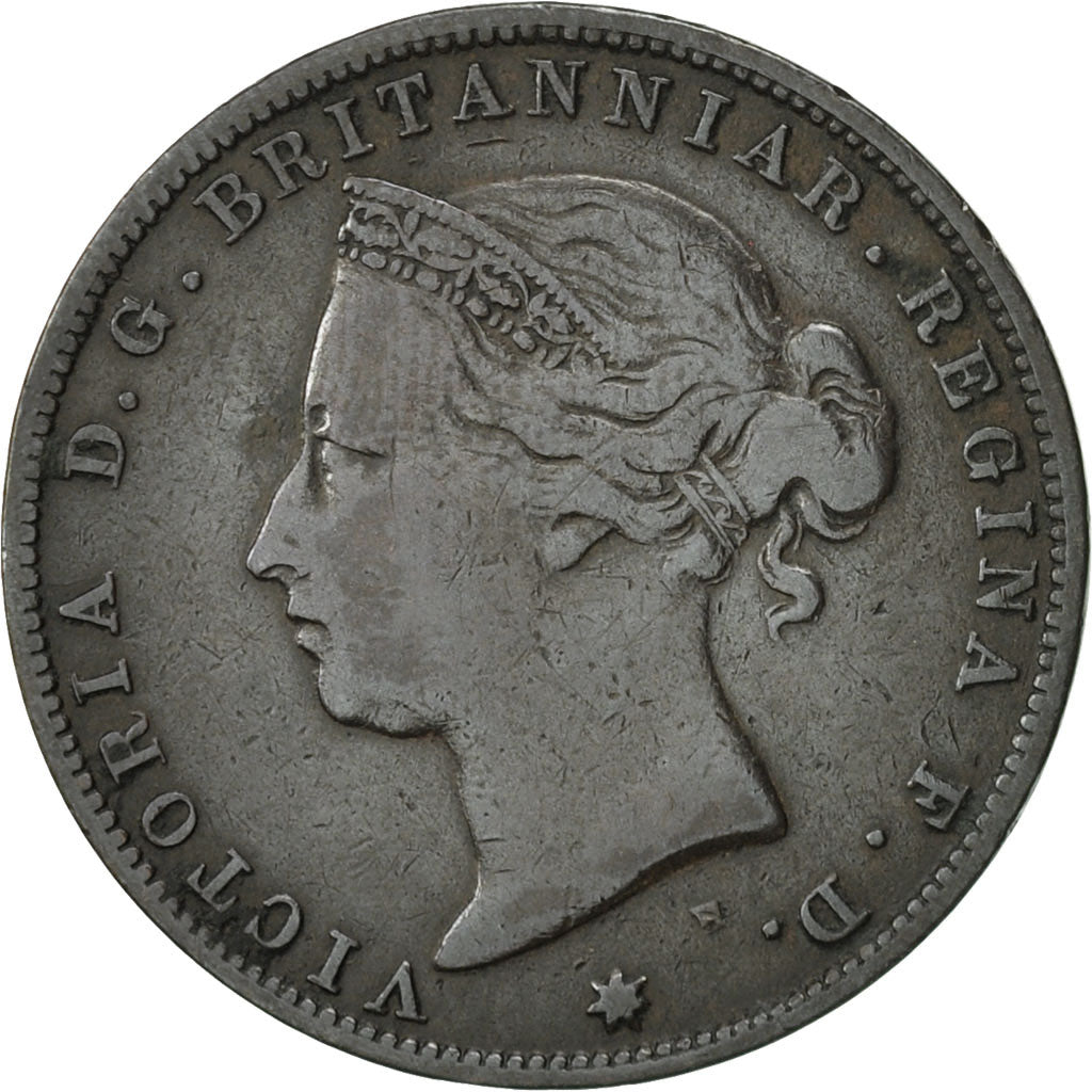 Jersey, Victoria, 1/24 Shilling, 1877, AU(50-53), Bronze, KM:7