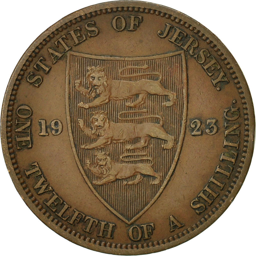 Coin, Jersey, George V, 1/12 Shilling, 1923, EF(40-45), Bronze, KM:12