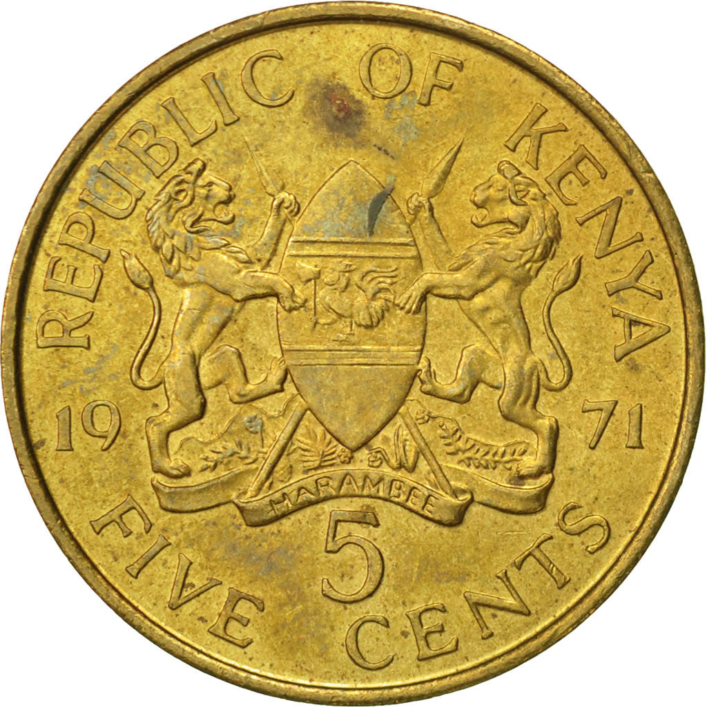 Monnaie, Kenya, 5 Cents, 1971, TTB+, Nickel-brass, KM:10