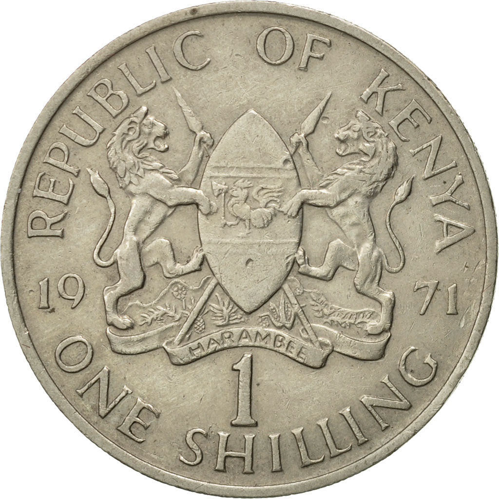 Coin, Kenya, Shilling, 1971, AU(50-53), Copper-nickel, KM:14