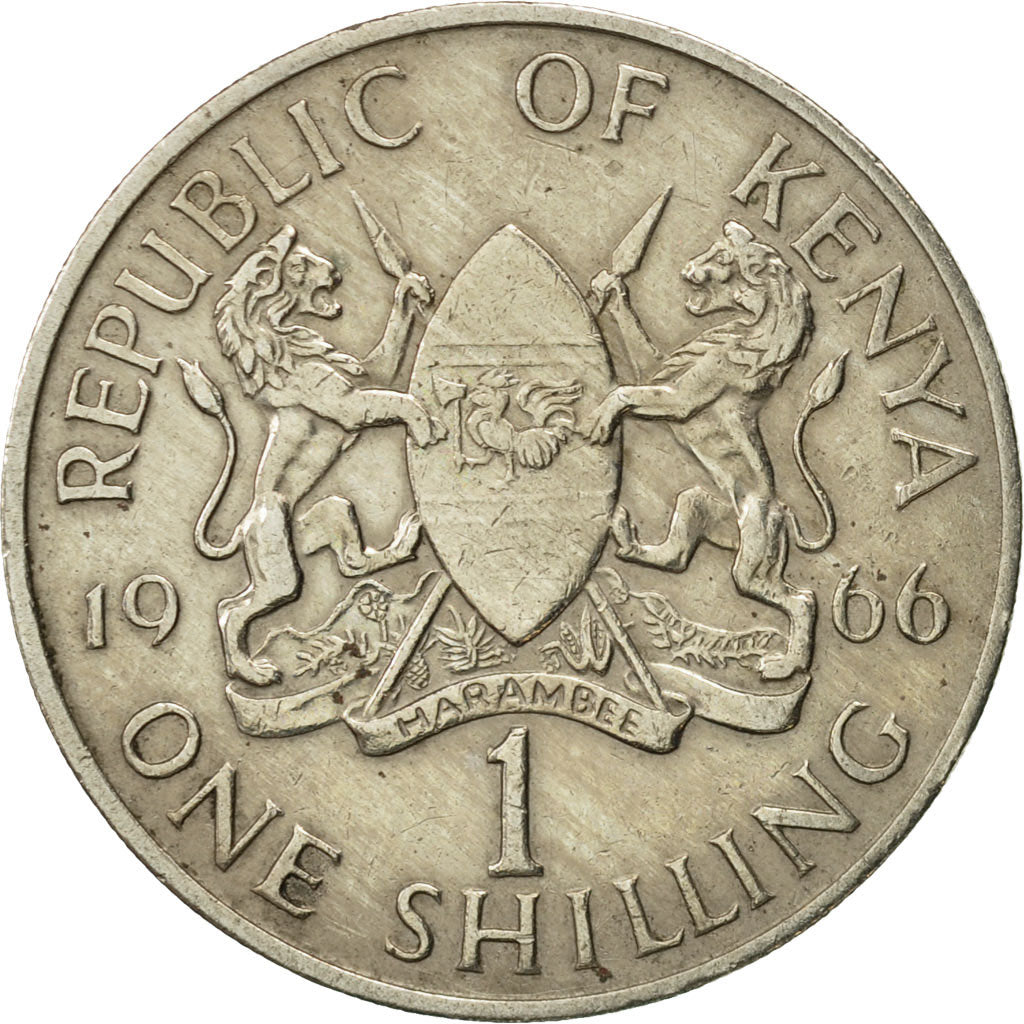 Coin, Kenya, Shilling, 1966, AU(50-53), Copper-nickel, KM:5