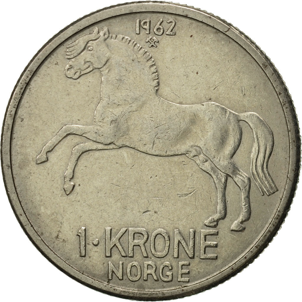 Norway, Olav V, Krone, 1962, AU(50-53), Copper-nickel, KM:409