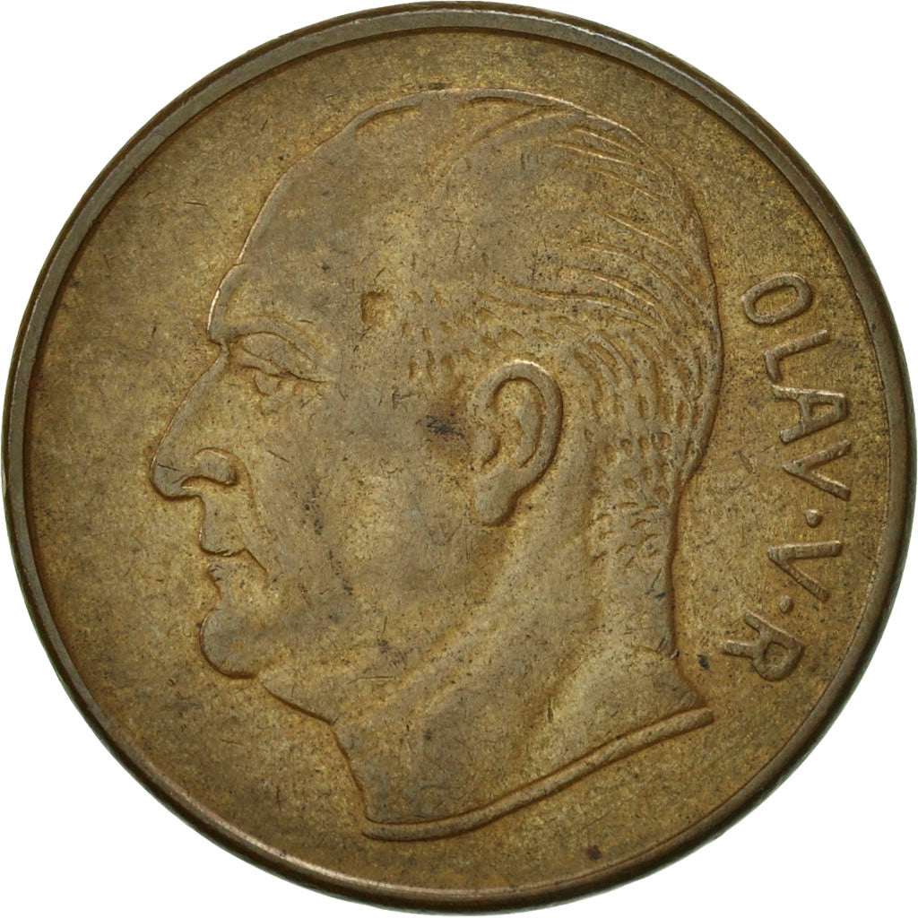 Norway, Olav V, 5 Öre, 1960, AU(50-53), Bronze, KM:405