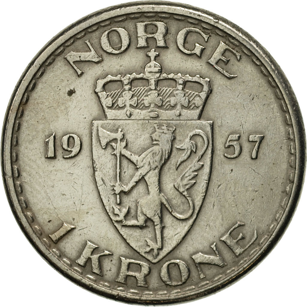 Monnaie, Norvège, Haakon VII, Krone, 1957, TTB+, Copper-nickel, KM:397.2