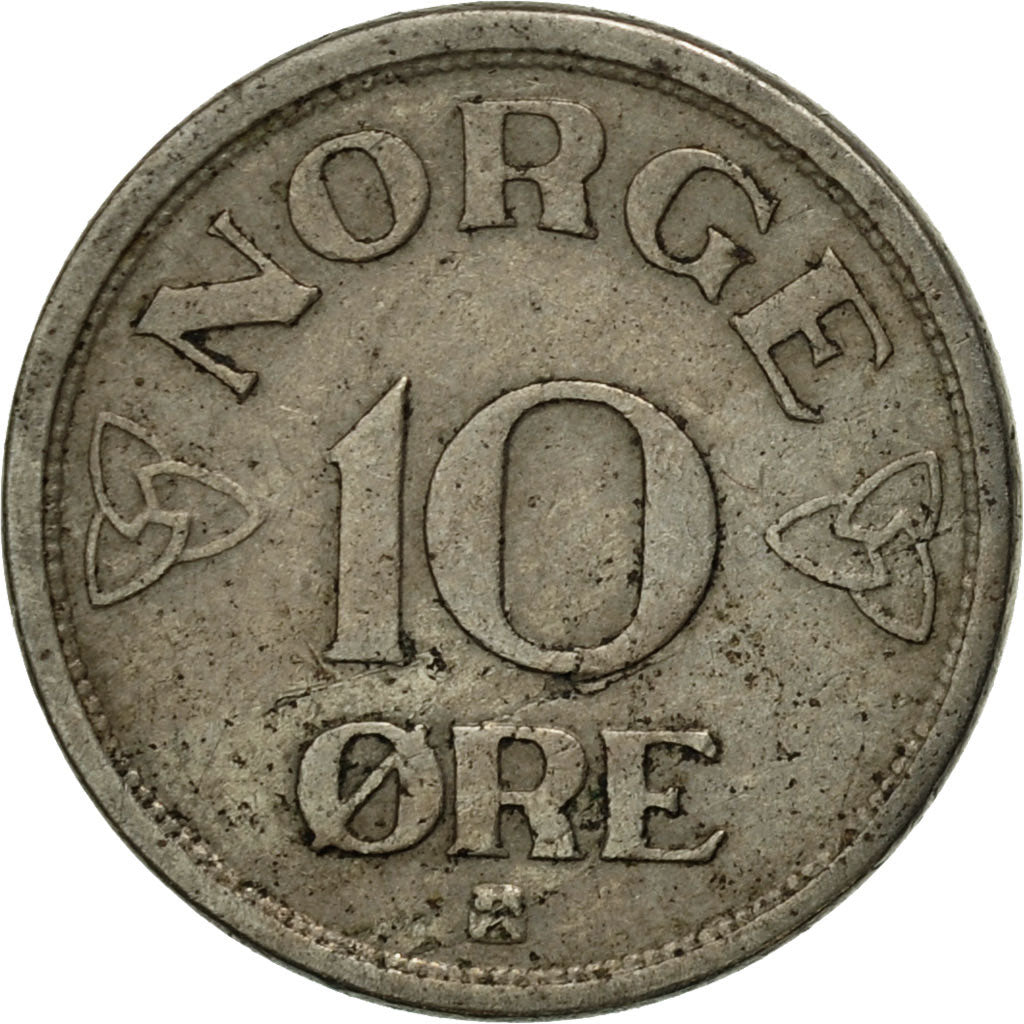Coin, Norway, Haakon VII, 10 Öre, 1954, AU(50-53), Copper-nickel, KM:396