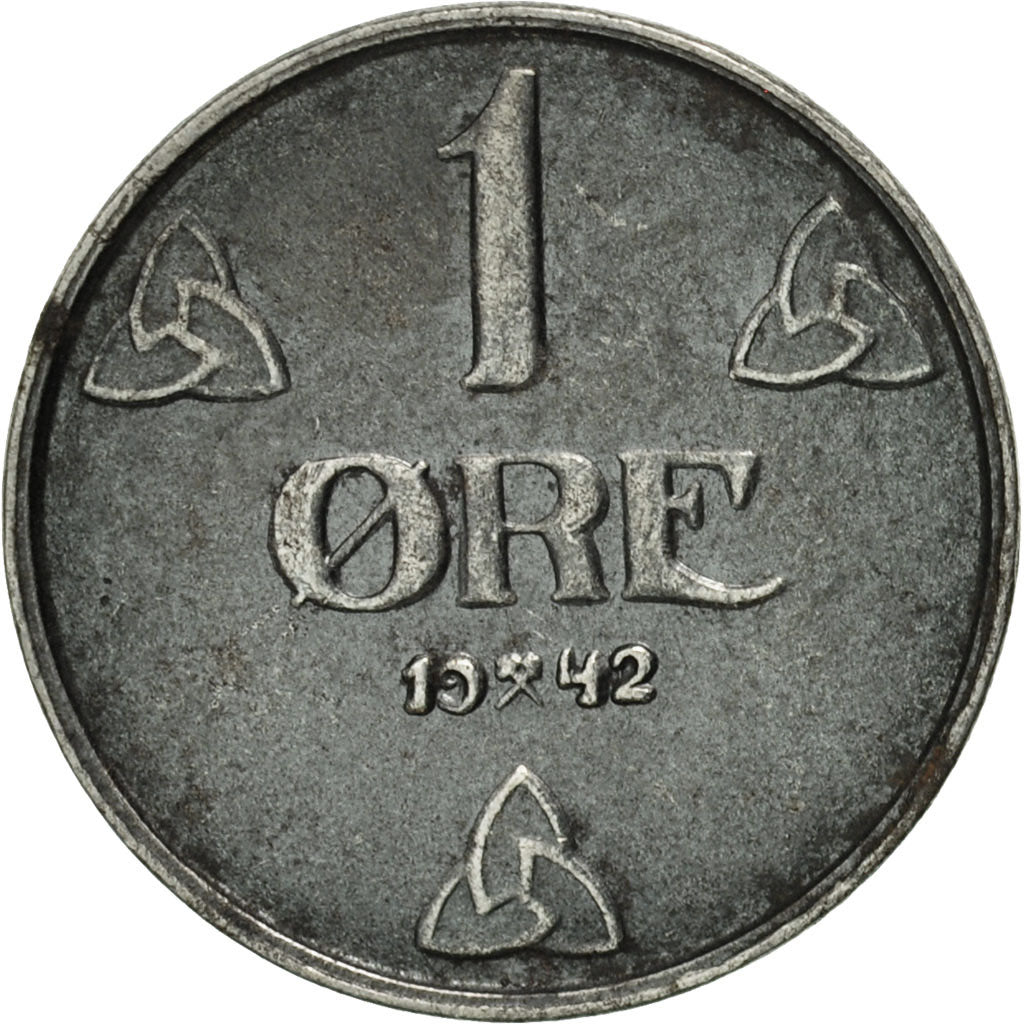 Coin, Norway, Haakon VII, Ore, 1942, AU(55-58), Iron, KM:387