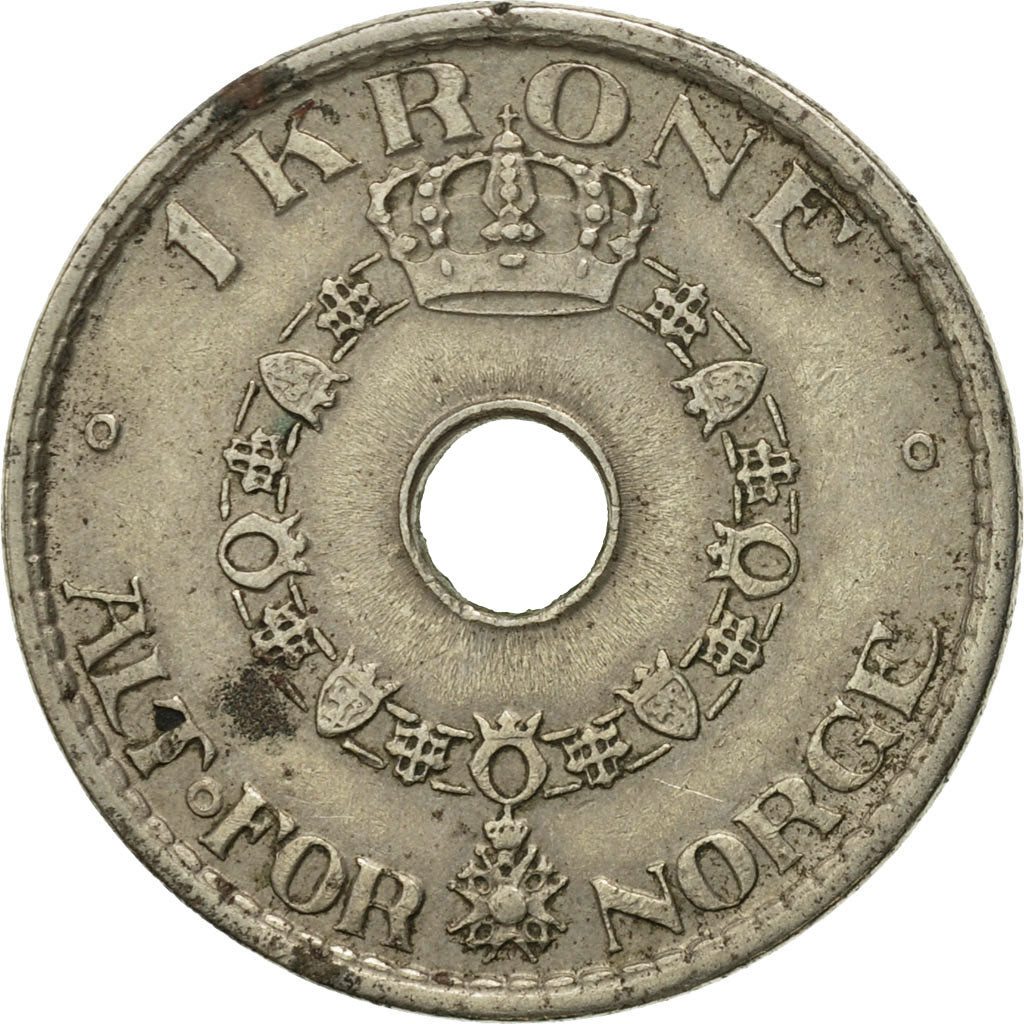 Coin, Norway, Haakon VII, Krone, 1940, EF(40-45), Copper-nickel, KM:385