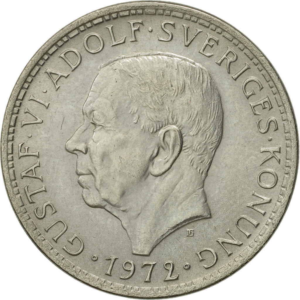 Coin, Sweden, Gustaf VI, 5 Kronor, 1972, MS(60-62), Copper-Nickel Clad Nickel