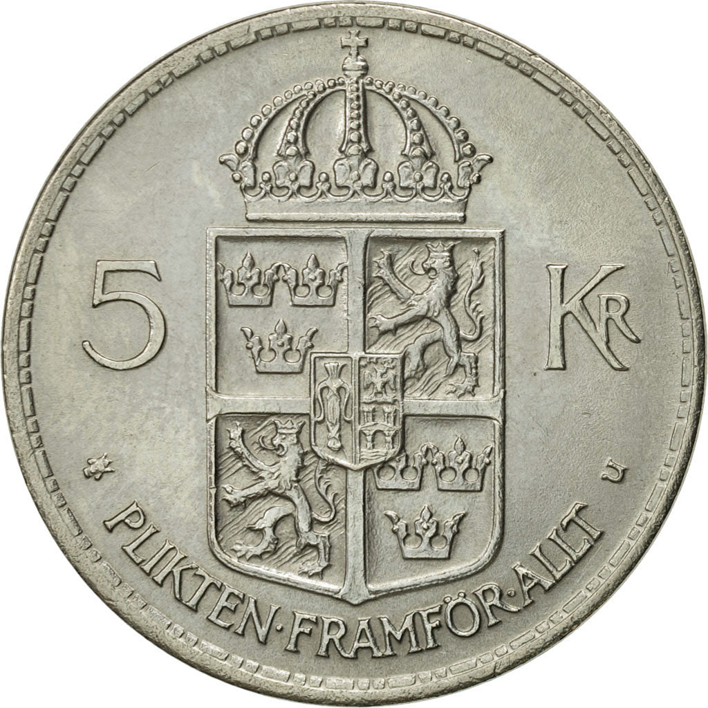 Coin, Sweden, Gustaf VI, 5 Kronor, 1972, MS(60-62), Copper-Nickel Clad Nickel