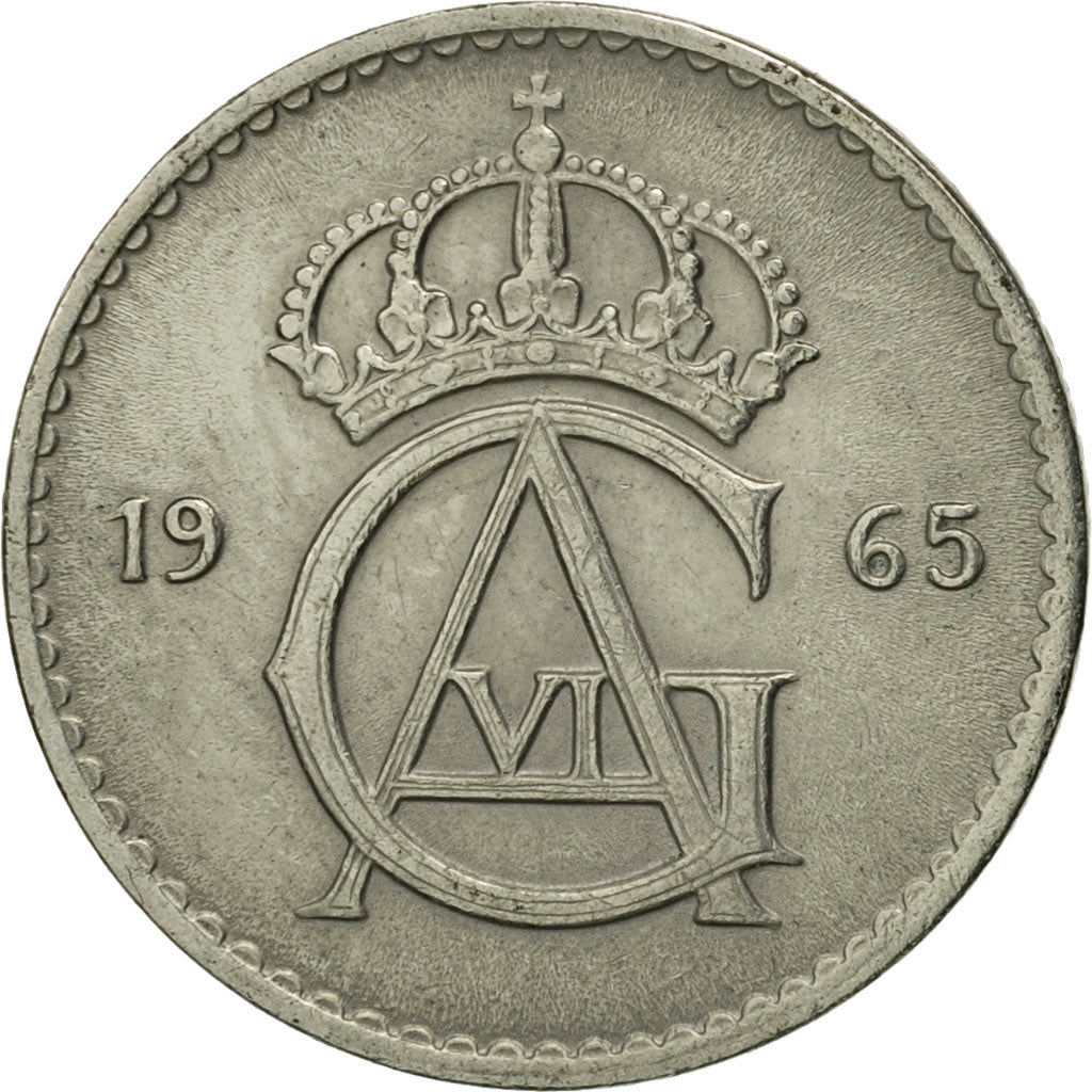 Monnaie, Suède, Gustaf VI, 25 Öre, 1965, SUP, Copper-nickel, KM:836