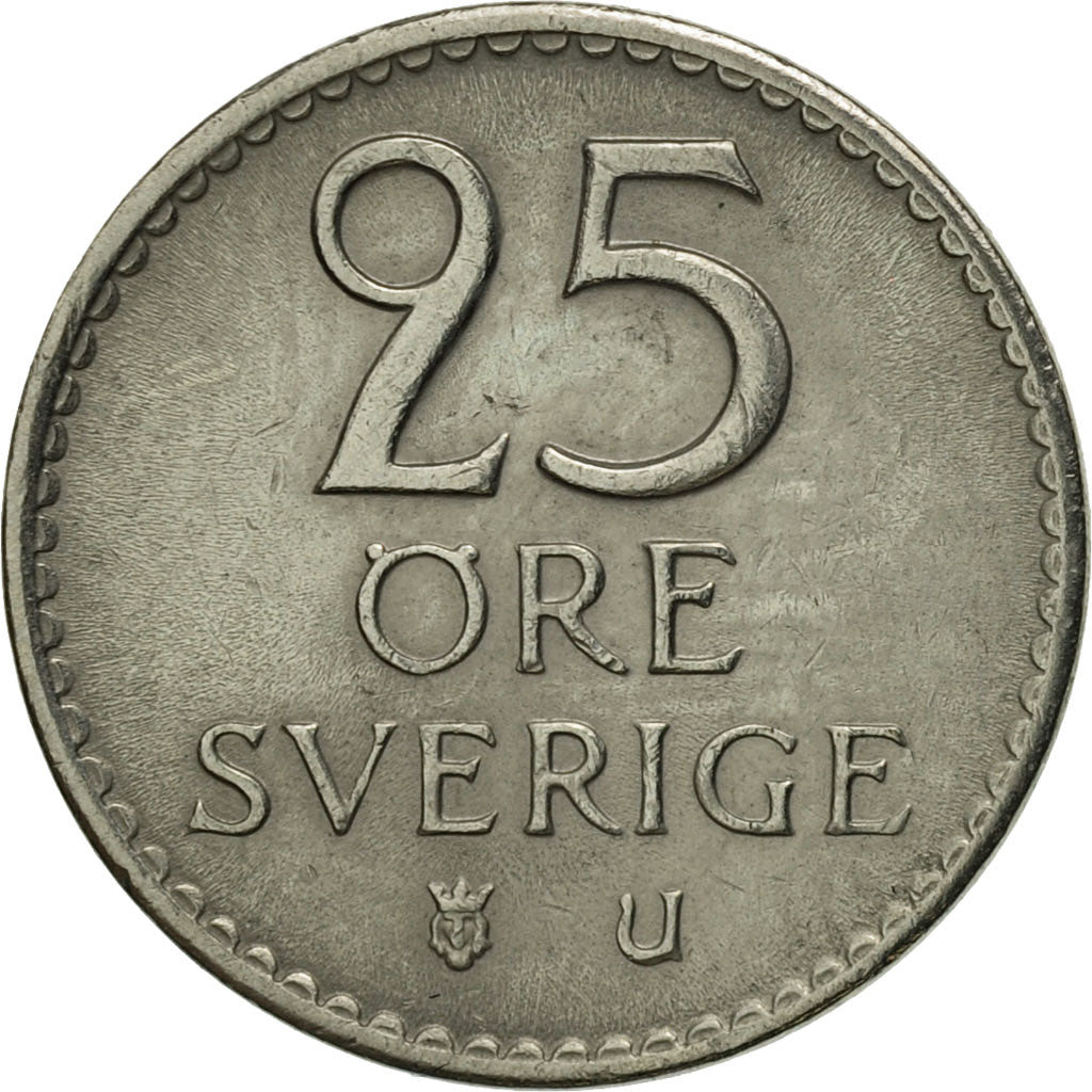 Monnaie, Suède, Gustaf VI, 25 Öre, 1965, SUP, Copper-nickel, KM:836
