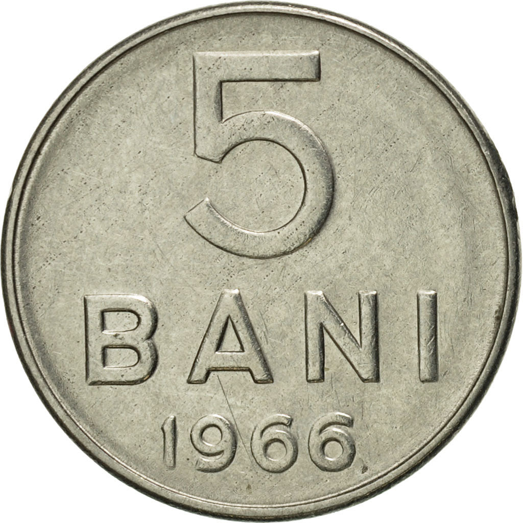 Coin, Romania, 5 Bani, 1966, AU(55-58), Nickel Clad Steel, KM:92