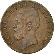 Romania, Carol I, 5 Bani, 1885, EF(40-45), Copper, KM:19