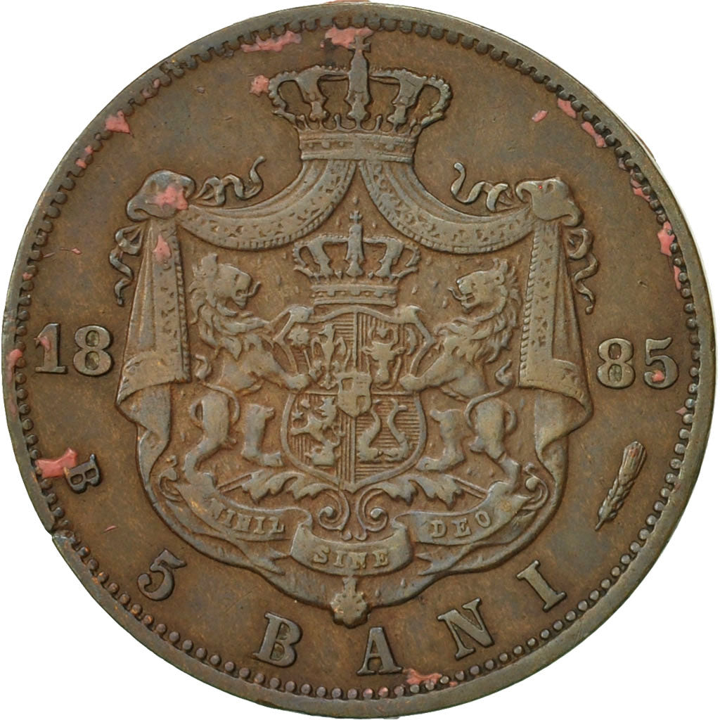 Romania, Carol I, 5 Bani, 1885, EF(40-45), Copper, KM:19
