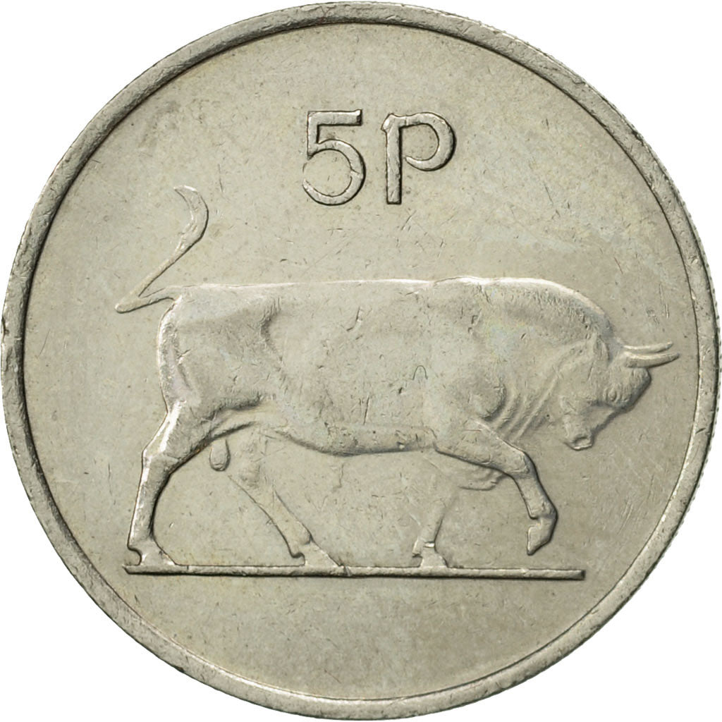 IRELAND REPUBLIC, 5 Pence, 1976, AU(50-53), Copper-nickel, KM:22