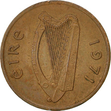 Coin, IRELAND REPUBLIC, 1/2 Penny, 1971, AU(50-53), Bronze, KM:19