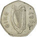 Moneda, REPÚBLICA DE IRLANDA, 50 Pence, 1970, MBC+, Cobre - níquel, KM:24