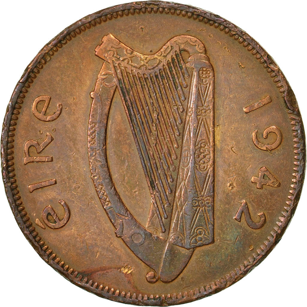 Coin, IRELAND REPUBLIC, Penny, 1942, EF(40-45), Bronze, KM:11
