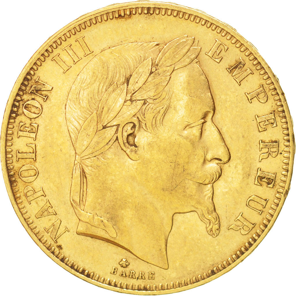 France, Napoleon III, 50 Francs, 1865, Paris, Gold, KM 804.1