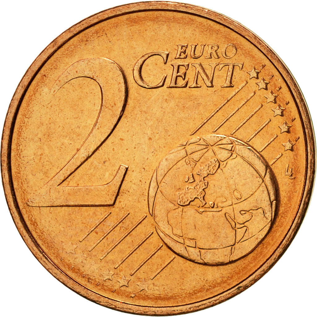 Greece, 2 Euro Cent, 2002, MS(60-62), Copper Plated Steel, KM:182