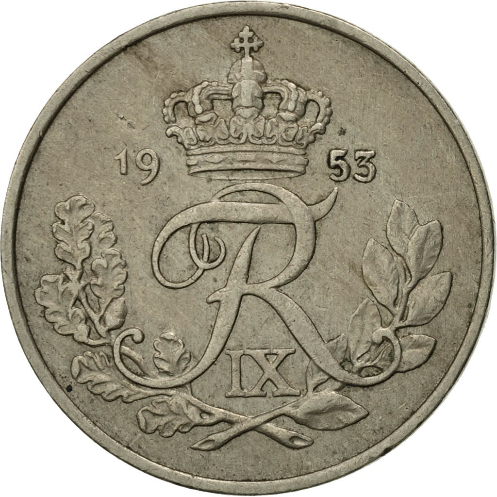 Münze, Dänemark, Frederik IX, 25 Öre, 1953, Copenhagen, SS, Copper-nickel