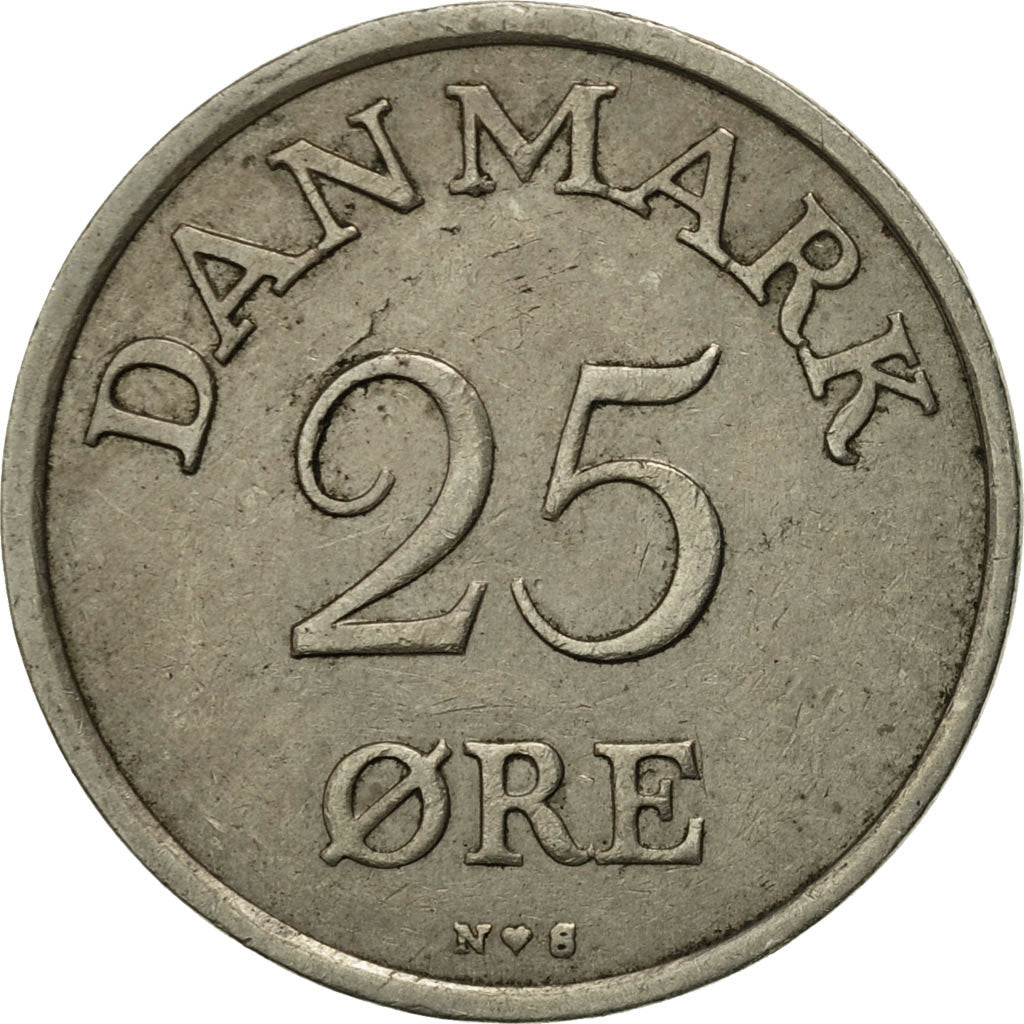 Münze, Dänemark, Frederik IX, 25 Öre, 1953, Copenhagen, SS, Copper-nickel