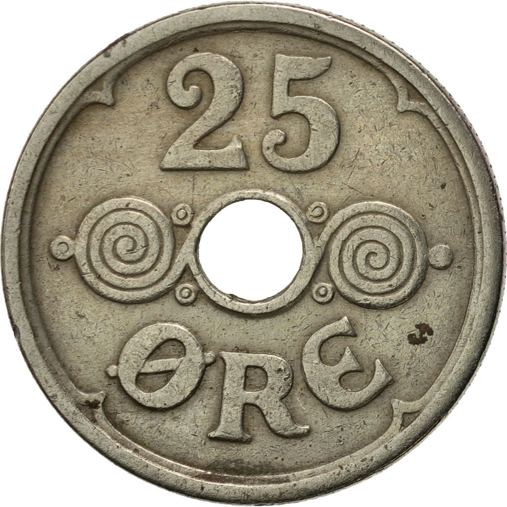 Coin, Denmark, Christian X, 25 Öre, 1929, Copenhagen, EF(40-45), Copper-nickel