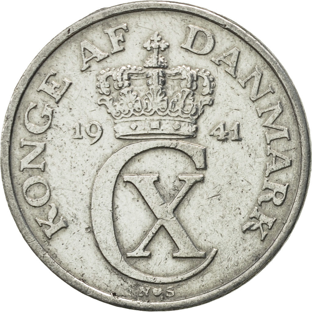 Coin, Denmark, Christian X, 2 Öre, 1941, Copenhagen, EF(40-45), Aluminum