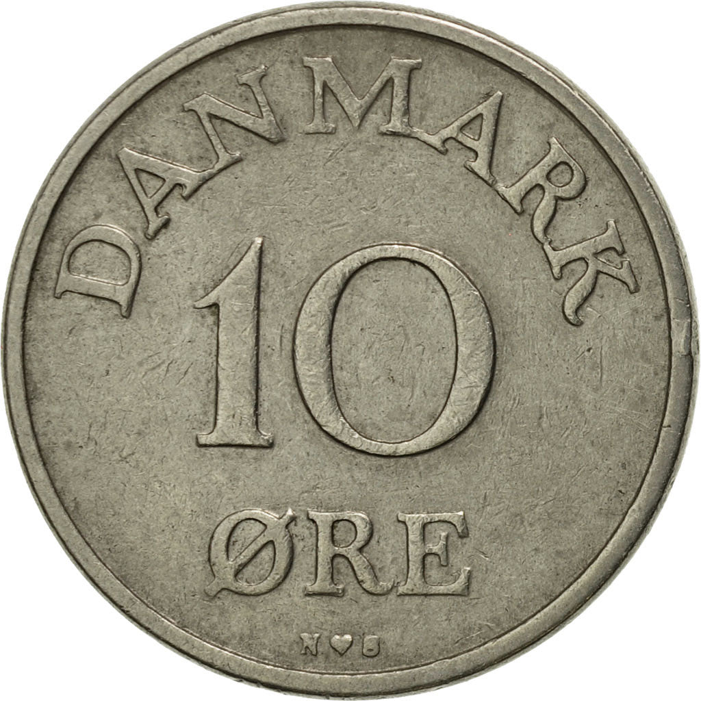 Coin, Denmark, Frederik IX, 10 Öre, 1954, Copenhagen, EF(40-45), Copper-nickel