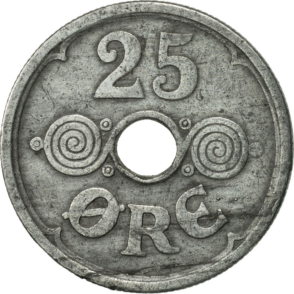 Coin, Denmark, Christian X, 25 Öre, 1943, Copenhagen, EF(40-45), Zinc