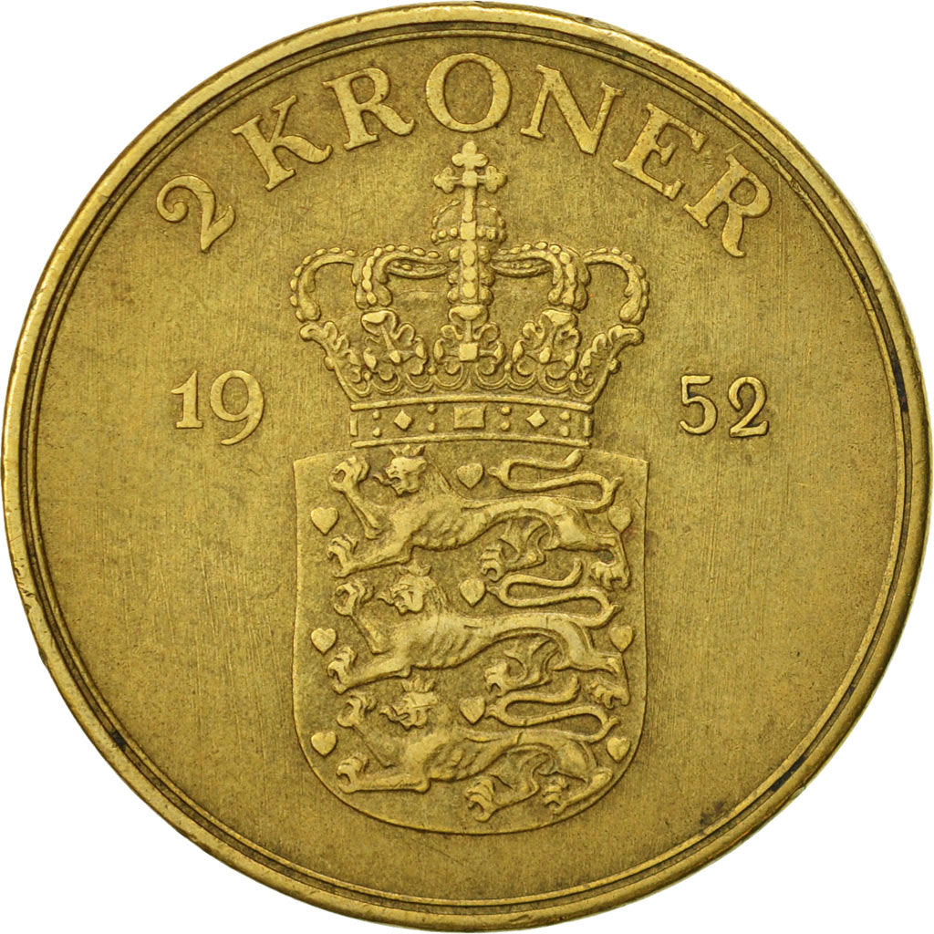 Coin, Denmark, Frederik IX, 2 Kroner, 1952, Copenhagen, EF(40-45)