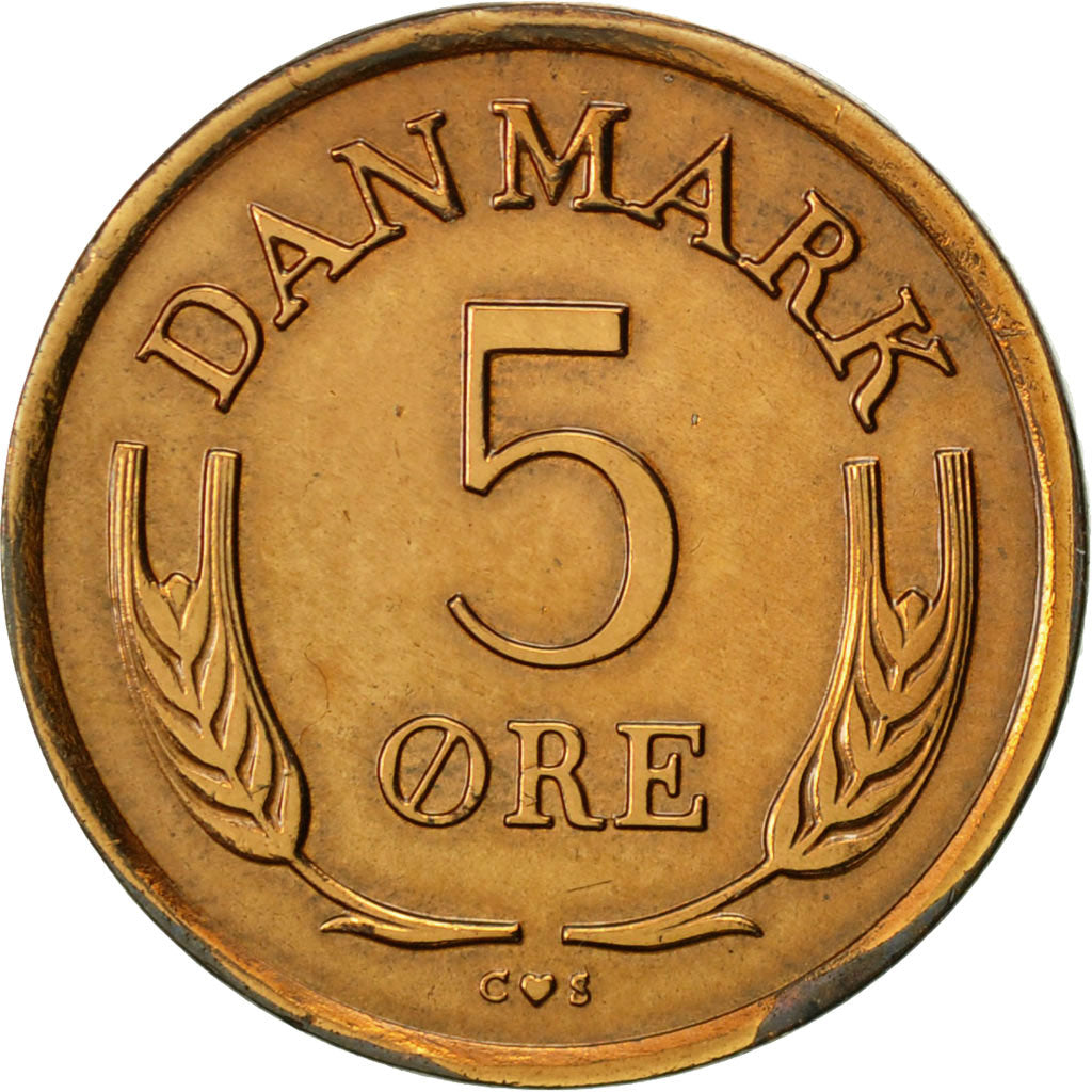 Coin, Denmark, Frederik IX, 5 Öre, 1963, Copenhagen, EF(40-45), Bronze