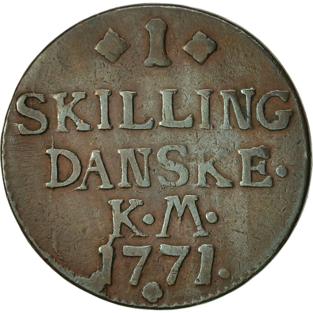 Danemark, Christian VII, Skilling, 1771, Copenhagen, TTB, Cuivre, KM:616.1