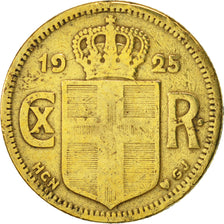 Iceland, Christian X, Krona, 1925, Copenhagen, EF(40-45), Aluminum-Bronze