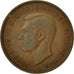 Moneda, Gran Bretaña, George VI, Penny, 1947, MBC, Bronce, KM:845