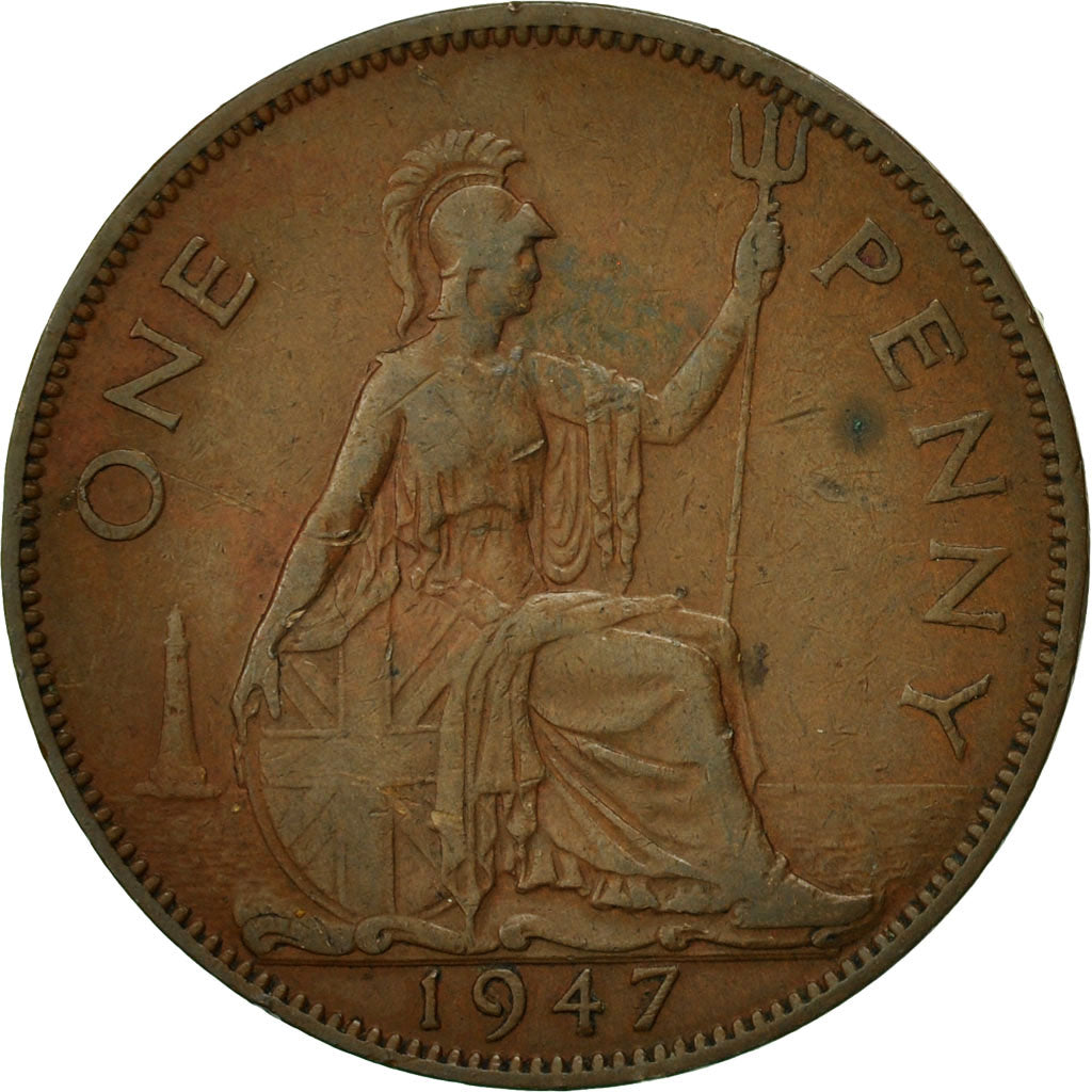 Coin, Great Britain, George VI, Penny, 1947, EF(40-45), Bronze, KM:845