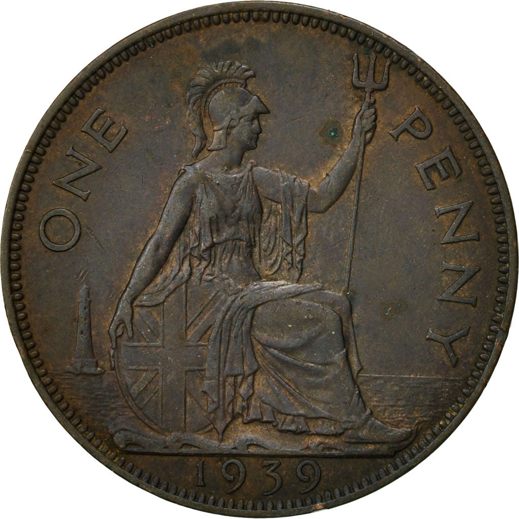 Coin, Great Britain, George VI, Penny, 1939, EF(40-45), Bronze, KM:845