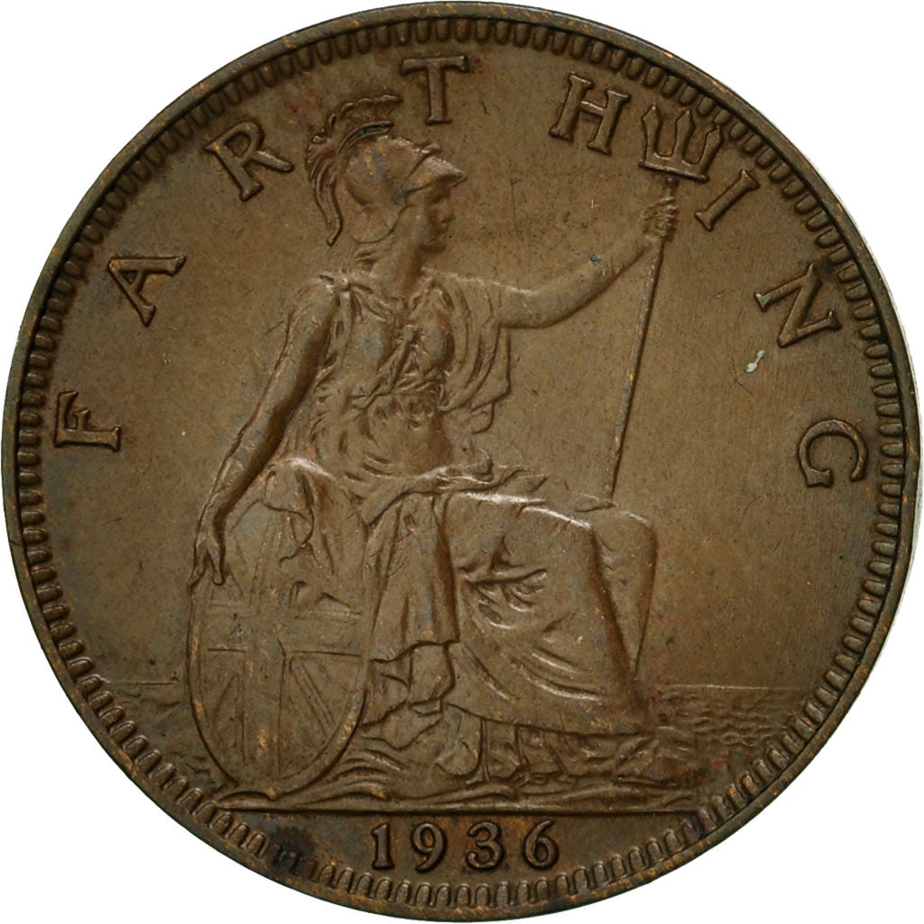 Coin, Great Britain, George V, Farthing, 1936, AU(55-58), Bronze, KM:825