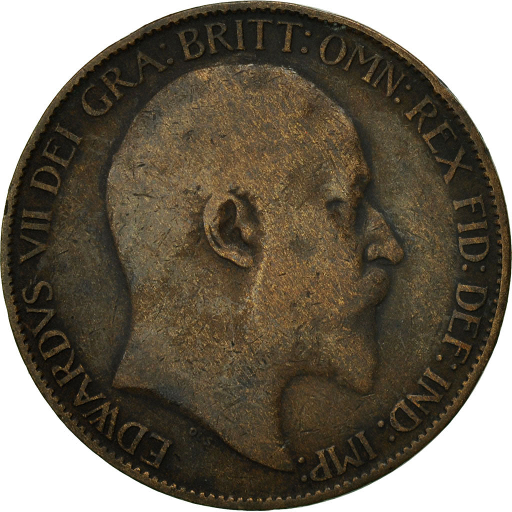 Coin, Great Britain, Edward VII, 1/2 Penny, 1908, VF(20-25), Bronze, KM:793.2