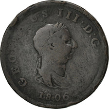 Great Britain, George III, 1/2 Penny, 1806, VF(20-25), Copper, KM:662