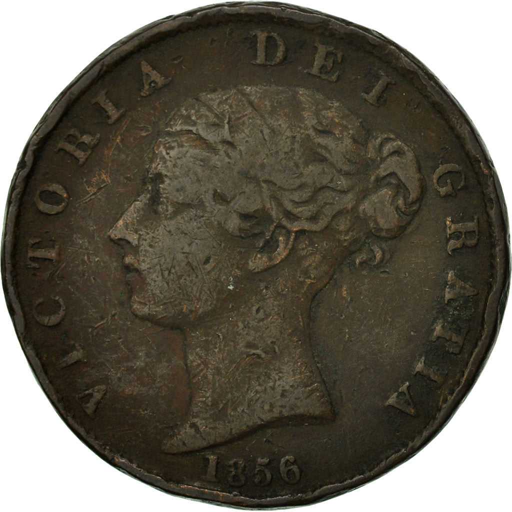 Great Britain, Victoria, 1/2 Penny, 1856, VF(20-25), Copper, KM:726