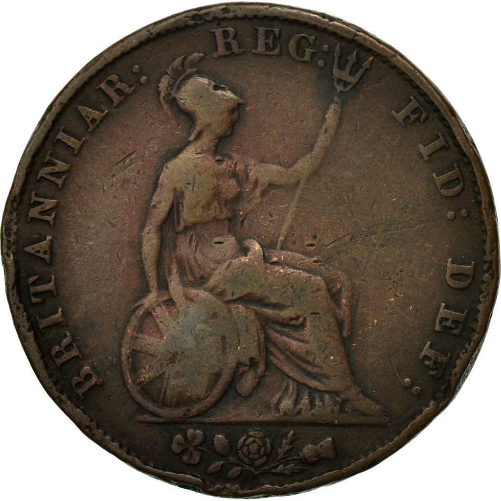 Great Britain, Victoria, 1/2 Penny, 1851, VF(20-25), Copper, KM:726