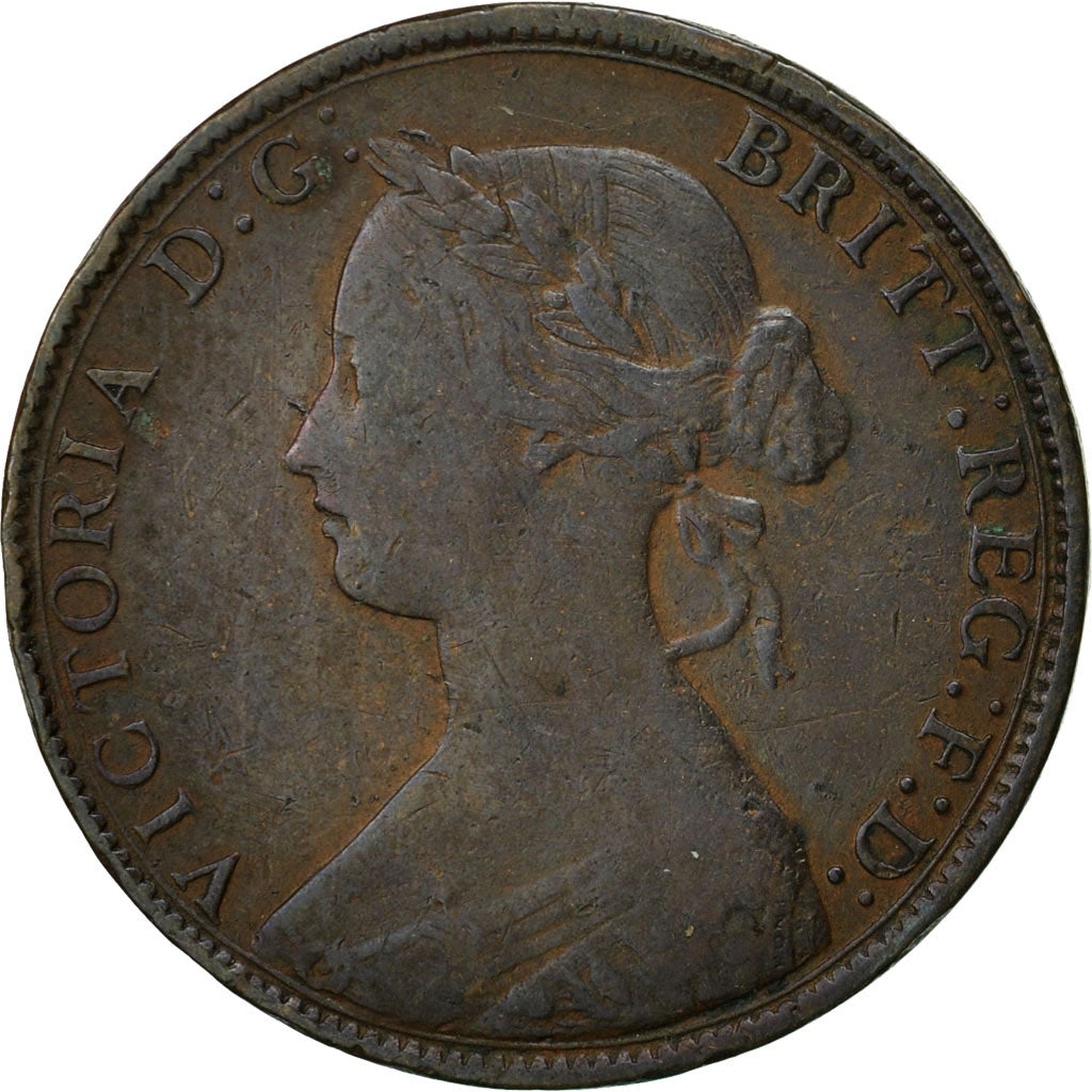 Great Britain, Victoria, 1/2 Penny, 1861, VF(30-35), Bronze, KM:748.2