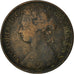 Great Britain, Victoria, 1/2 Penny, 1877, VF(30-35), Bronze, KM:754
