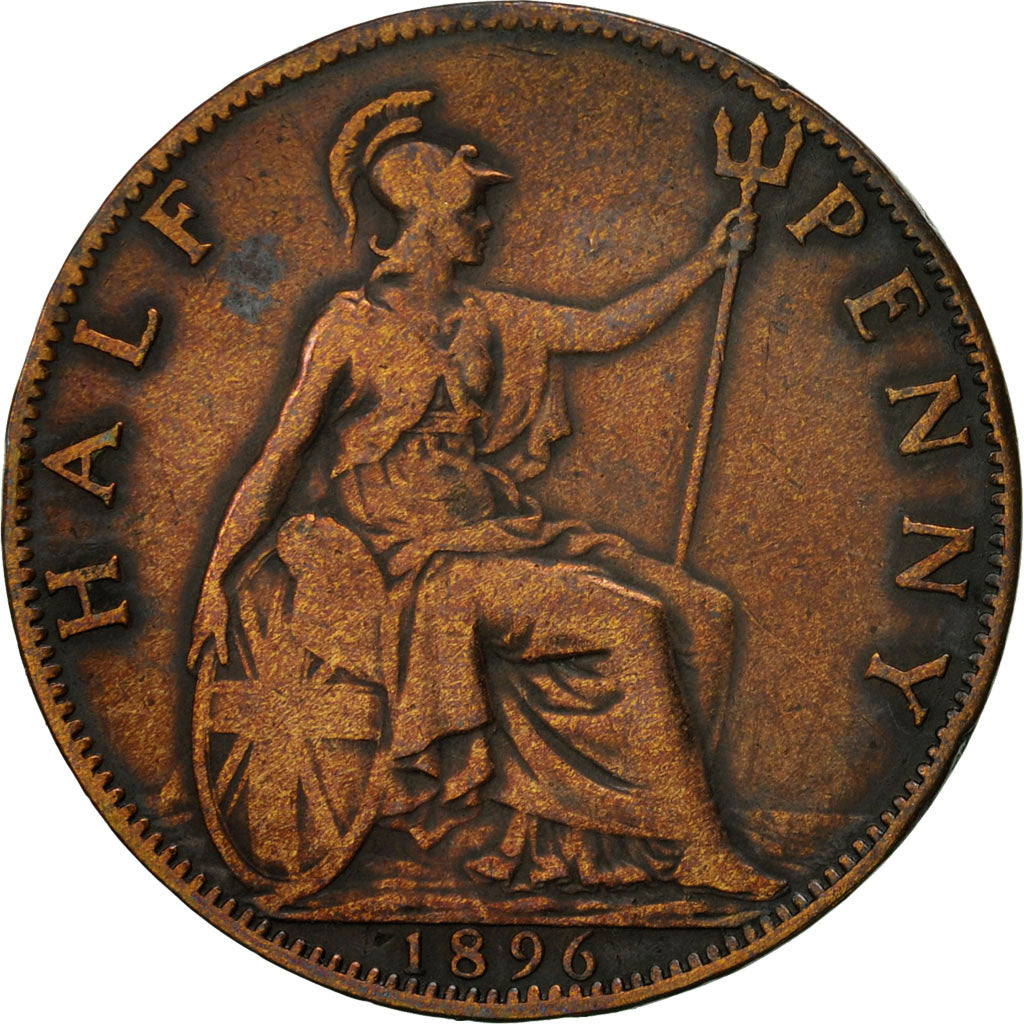 Great Britain, Victoria, 1/2 Penny, 1896, VF(30-35), Bronze, KM:789