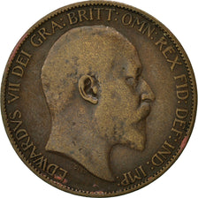 Großbritannien, Edward VII, 1/2 Penny, 1905, S+, Bronze, KM:793.2