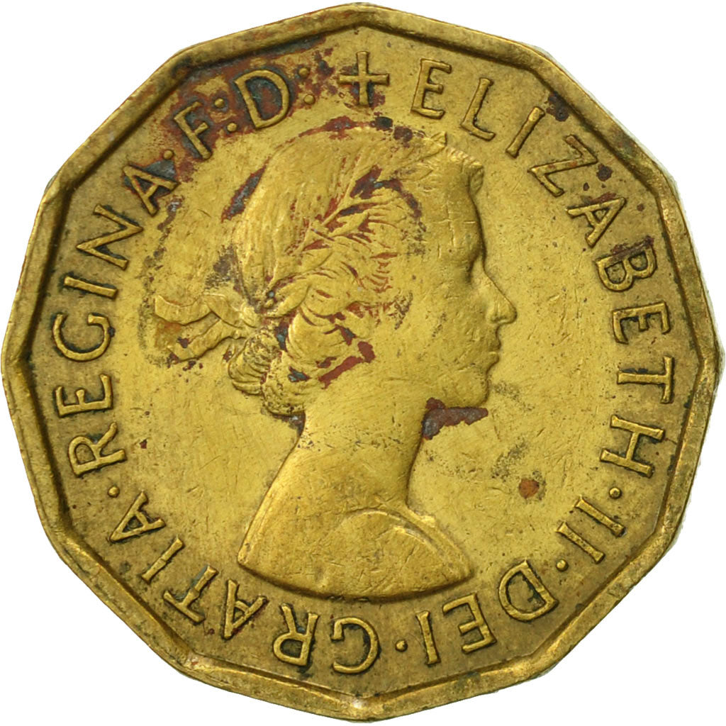 Coin, Great Britain, Elizabeth II, 3 Pence, 1963, EF(40-45), Nickel-brass