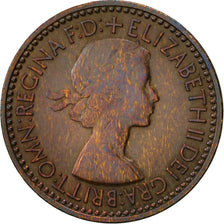 Coin, Great Britain, Elizabeth II, Farthing, 1953, EF(40-45), Bronze, KM:881