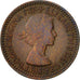 Coin, Great Britain, Elizabeth II, Farthing, 1953, EF(40-45), Bronze, KM:881