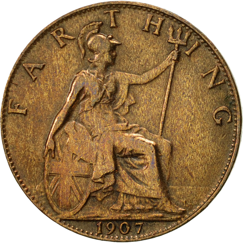 Great Britain, Edward VII, Farthing, 1907, EF(40-45), Bronze, KM:792